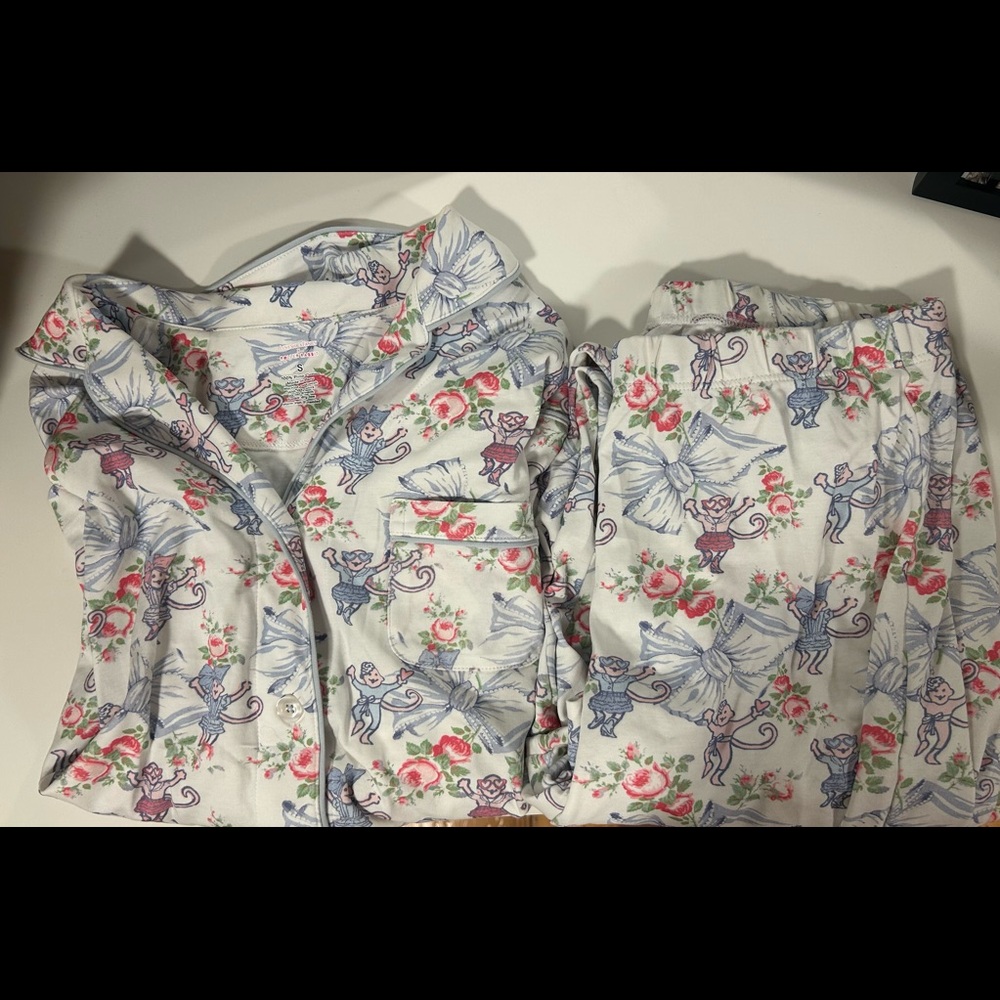 Roller Rabbit x Love Shack Fancy Rosa Beaux Monkey Pajamas